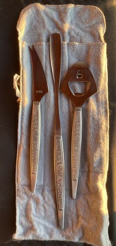 Arthur Salm Stainless Steel Midcentury Bar Set Felt Pouch Box The Dynasty Japan