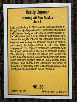 Wally Joyner Lot Of 9 Rookie Cards 1986-1987, NM-M, Topps Fleer Donruss, Angels - Thumbnail 7