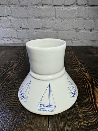 Bearly Surviving Porcelain Nautical Mug Sailing Boats No Spill California 1979 - Thumbnail 3
