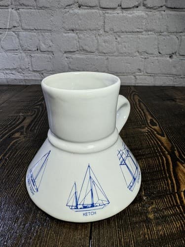 Bearly Surviving Porcelain Nautical Mug Sailing Boats No Spill California 1979 - Thumbnail 2