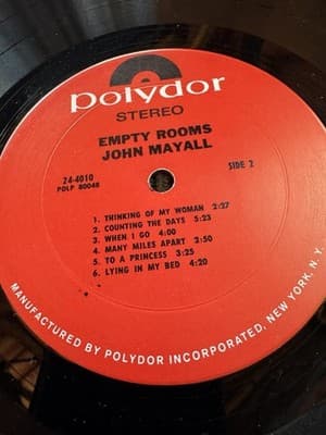 John Mayall Vinyl Record- Empty Rooms - 1970, Pitman First Press 24-4010 - Thumbnail 9
