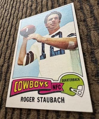 1975 Topps - Roger Staubach Dallas Cowboys #145, Bob Griese Miami Dolphins #100 - Thumbnail 3