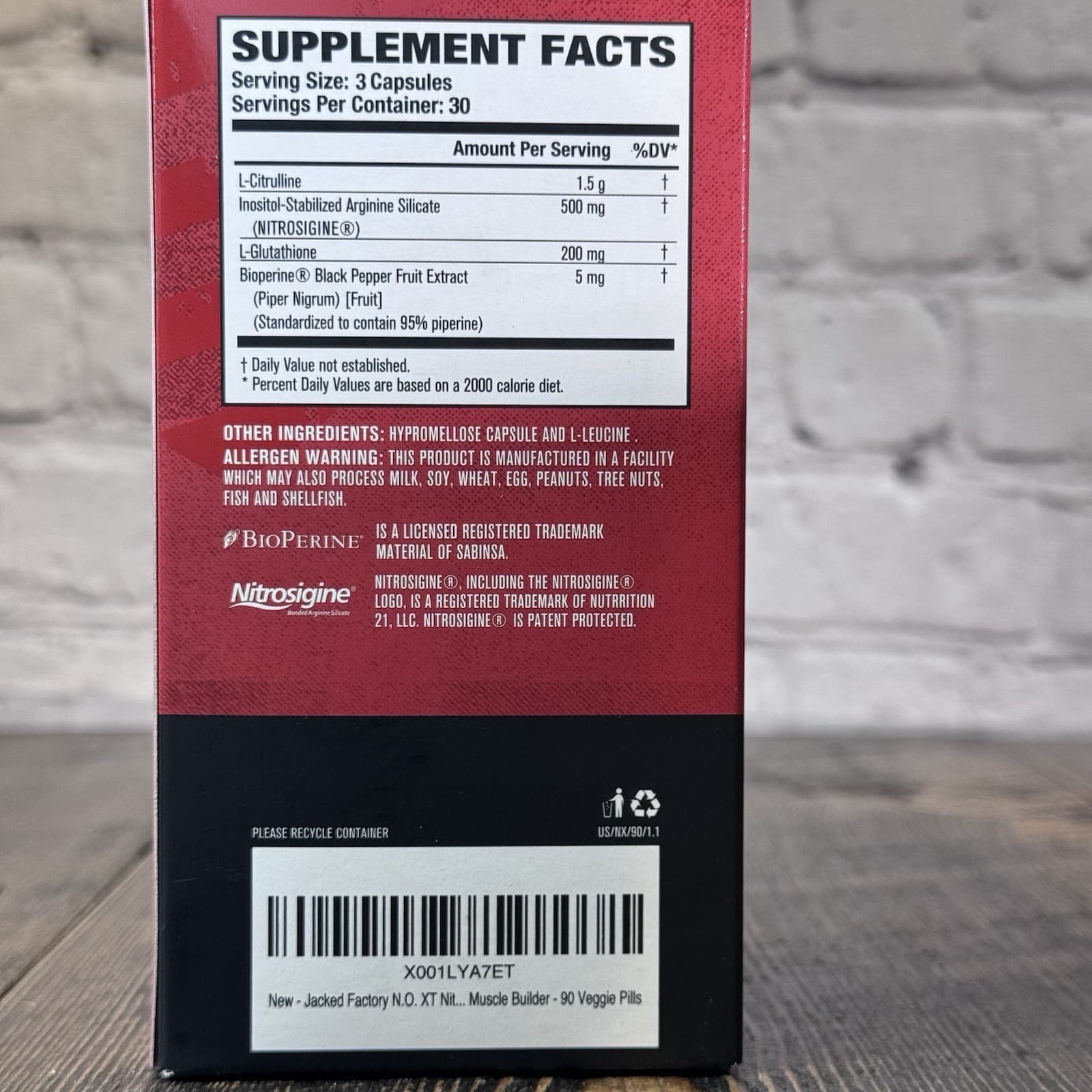 Jack Factory N.O.XT - Nitric Oxide Boosting Agent 90 Veggie Capsules Supplement - Thumbnail 8