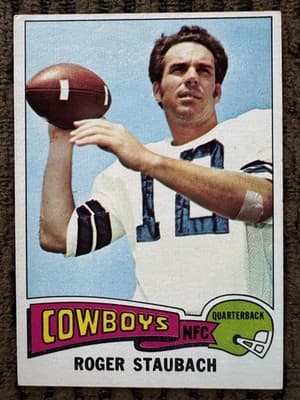 1975 Topps - Roger Staubach Dallas Cowboys #145, Bob Griese Miami Dolphins #100 - Thumbnail 2