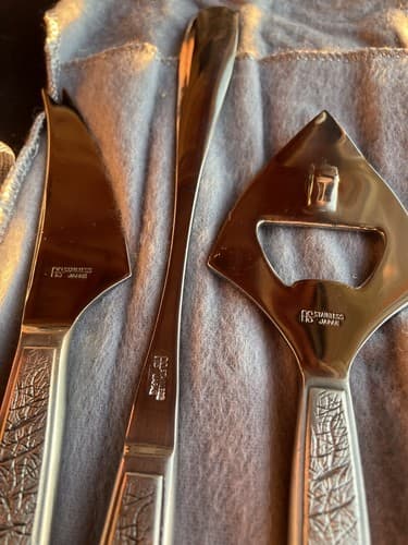 Arthur Salm Stainless Steel Midcentury Bar Set Felt Pouch Box The Dynasty Japan - Thumbnail 5