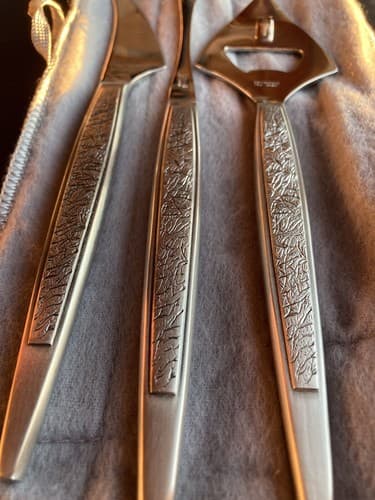 Arthur Salm Stainless Steel Midcentury Bar Set Felt Pouch Box The Dynasty Japan - Thumbnail 3