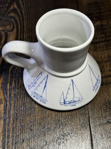 Bearly Surviving Porcelain Nautical Mug Sailing Boats No Spill California 1979 - Thumbnail 9