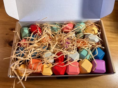 BUNMO Wooden Stacking Colored Blocks 40pcs Montessori Toys 1 + Year Old Sensory - Thumbnail 3