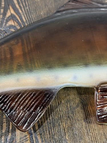 Large Glass German Brown Trout Serving Dish Vintage 24 Inches fish platter decor - Thumbnail 12