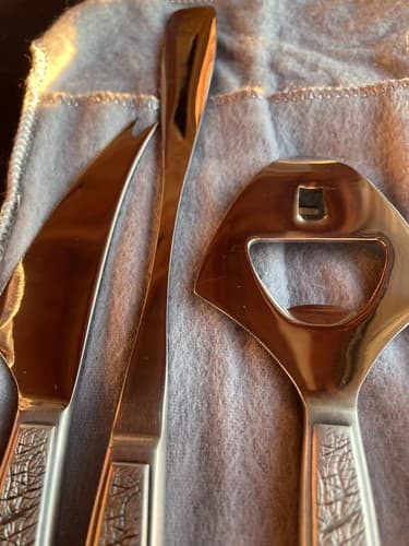 Arthur Salm Stainless Steel Midcentury Bar Set Felt Pouch Box The Dynasty Japan - Thumbnail 4