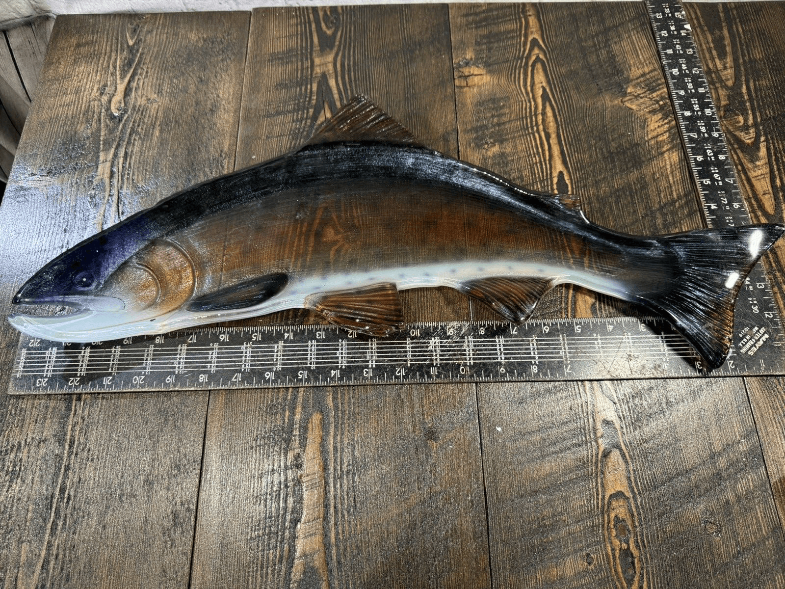 Large Glass German Brown Trout Serving Dish Vintage 24 Inches fish platter decor - Thumbnail 7