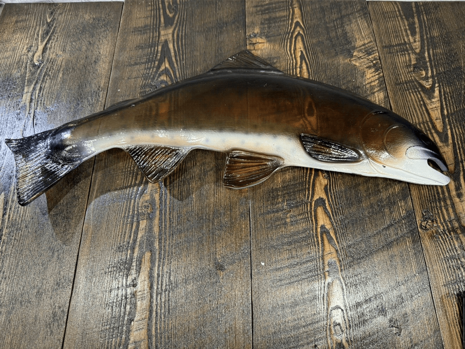 Large Glass German Brown Trout Serving Dish Vintage 24 Inches fish platter decor - Thumbnail 8