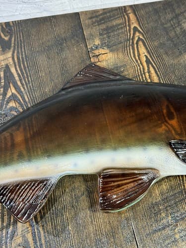 Large Glass German Brown Trout Serving Dish Vintage 24 Inches fish platter decor - Thumbnail 14