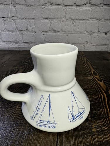 Bearly Surviving Porcelain Nautical Mug Sailing Boats No Spill California 1979 - Thumbnail 5