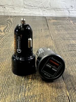 HUSSELL Car Charger Qualcomm Quick Charge 3.0 Dual USB Ports Vehicle Black