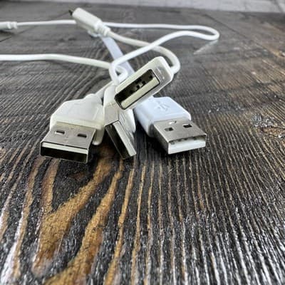 Lot of 4 USB-A (Male) to USB Micro-B (Male) Charging Cables - White Short Cable - Thumbnail 2