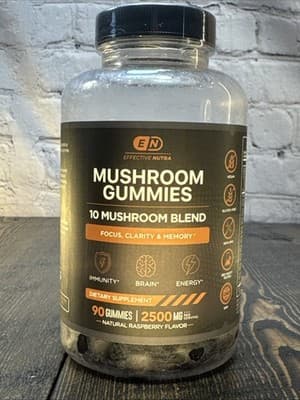 Effective Nutra Mushroom Gummies 2500mg Lions Mane Reishi Chaga Maitake