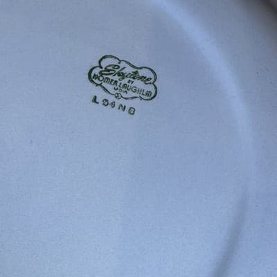 Set of 4 Homer Laughlin Skytone Blue 10" Dinner Plate Stardust Blue MCM Leaves - Thumbnail 15