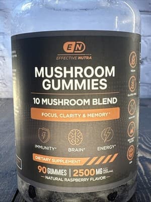 Effective Nutra Mushroom Gummies 2500mg Lions Mane Reishi Chaga Maitake - Thumbnail 2