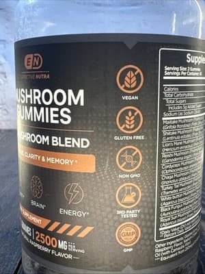 Effective Nutra Mushroom Gummies 2500mg Lions Mane Reishi Chaga Maitake - Thumbnail 3