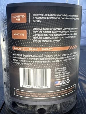 Effective Nutra Mushroom Gummies 2500mg Lions Mane Reishi Chaga Maitake - Thumbnail 5
