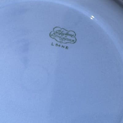 Set of 4 Homer Laughlin Skytone Blue 10" Dinner Plate Stardust Blue MCM Leaves - Thumbnail 14