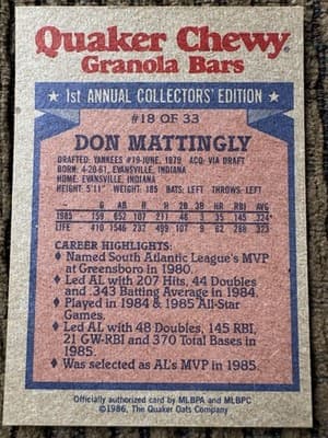 8 Unique Card Lot Don Mattingly, NY Yankees 1980’s - Thumbnail 15