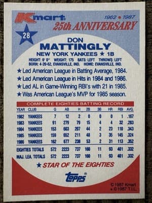 8 Unique Card Lot Don Mattingly, NY Yankees 1980’s - Thumbnail 12