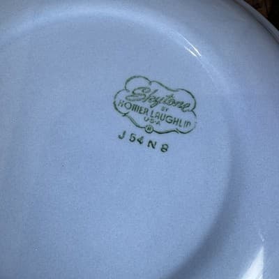 Set of 4 Homer Laughlin Skytone Blue 7.5” Soup Bowl Stardust Blue MCM Leaves - Thumbnail 14