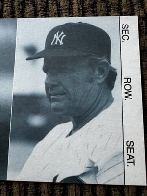 New York Yankees Old Timers Day 1987 Ticket Stub Yankee Stadium 60s vs 70s Mint - Thumbnail 4