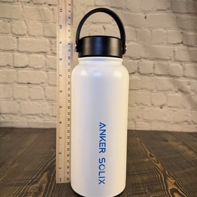 Anker Solix White Stainless Water Bottle With Handle Live in Power - Thumbnail 7