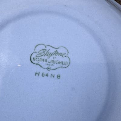 Set of 4 Homer Laughlin Skytone Blue 7.5” Soup Bowl Stardust Blue MCM Leaves - Thumbnail 16