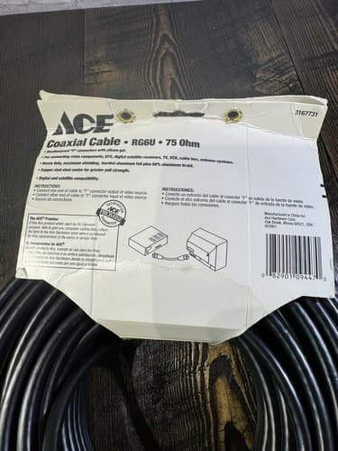 Digital Satellite Coaxial Cable Tv VCR RCA Subwoofer CL2 Cable RG6/U 75ohm 100ft - Thumbnail 4