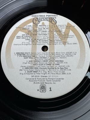 Carpenters Christmas Portrait 1978 Reissue LP A&M Records Vinyl Album SP-3210 - Thumbnail 14