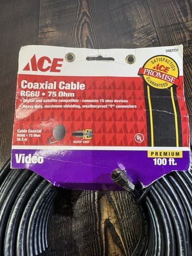 Digital Satellite Coaxial Cable Tv VCR RCA Subwoofer CL2 Cable RG6/U 75ohm 100ft - Thumbnail 3