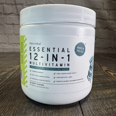 Chew + Heal 12-in-1 Multivitamin for Dogs - 60 Soft Chews Dog Vitamin