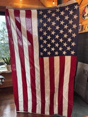 VTG Valley Forge Flag Co American Flag 2 x 2 Ply 50 Stars 52” x 82” 100% Cotton - Thumbnail 3