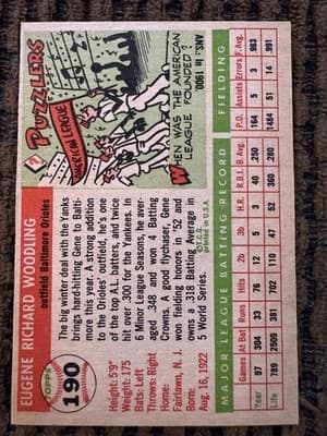 Topps 1954 Jim Gilliam #35, 1955 Gene Woodling #190, 1956 Bob Turley #40 - Thumbnail 13