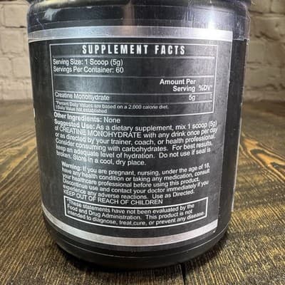BLACKLABEL Supplements Creatine Monohydrate Powder - 60 Servings Unflavored - Thumbnail 3