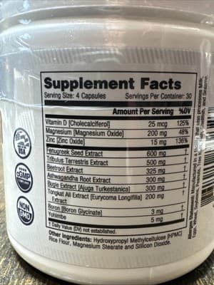 Alpha-GT True Masculinity - 120 Capsules -fenugreek Ashwagandha EXPIRES 10/2026 - Thumbnail 4