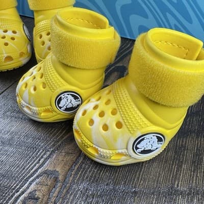 Bark Crocs Pet Dog Boots Rare Yellow Medium - AUTHENTIC - Dog Walk Protect Paws - Thumbnail 3