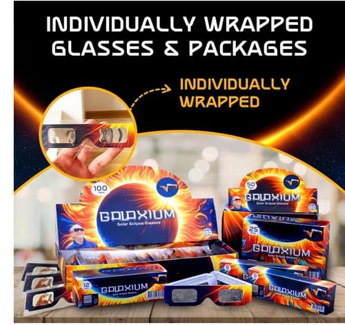 NEW Galaxium Solar Eclipse Glasses ISO Certified Three 6 Packs - 3 6 Packs - Thumbnail 5