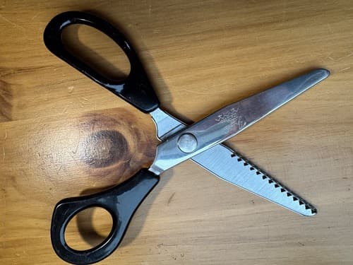 VTG 2 Pinking Shears Griffon Tru Pink And Sears 7.5” with Box Sewing Scissors - Thumbnail 4