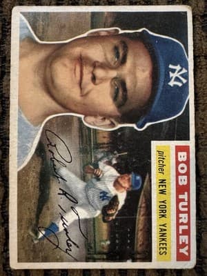 Topps 1954 Jim Gilliam #35, 1955 Gene Woodling #190, 1956 Bob Turley #40 - Thumbnail 6