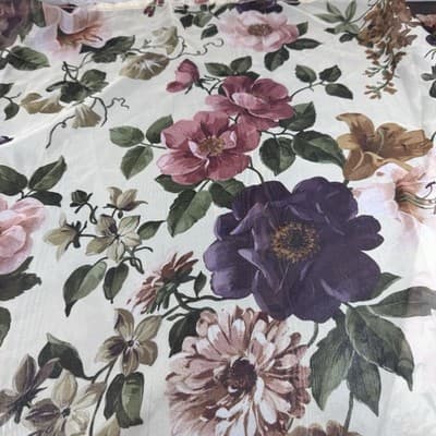 2x VTG Sheer Floral Curtain Scarf Valance Topper Drape Fabric Material - Thumbnail 4