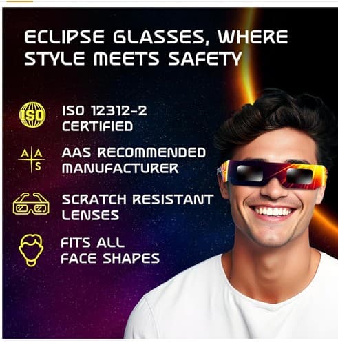 NEW Galaxium Solar Eclipse Glasses ISO Certified Three 6 Packs - 3 6 Packs - Thumbnail 3
