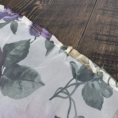 2x VTG Sheer Floral Curtain Scarf Valance Topper Drape Fabric Material - Thumbnail 7