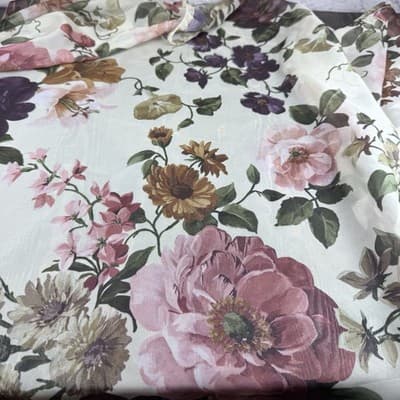 2x VTG Sheer Floral Curtain Scarf Valance Topper Drape Fabric Material - Thumbnail 5
