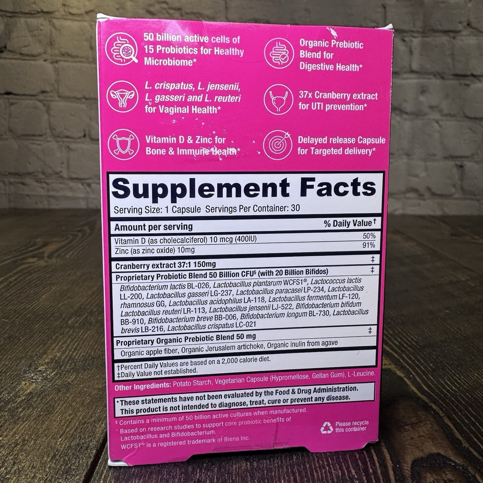 Bio360 Probiotics Women's Health Vaginal Formula 30 count Vegan Gluten Free - Thumbnail 3