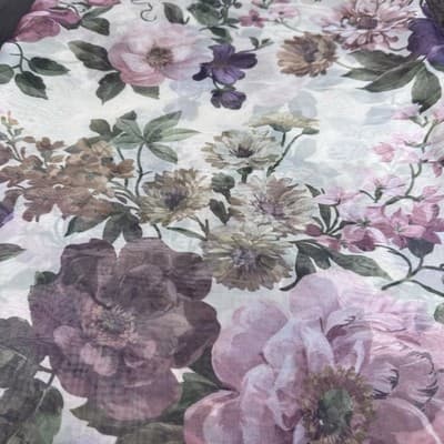 2x VTG Sheer Floral Curtain Scarf Valance Topper Drape Fabric Material - Thumbnail 3